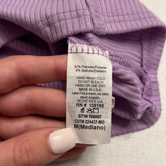 Love J Purple Ribbed Crop Top - Picture 5 of 5